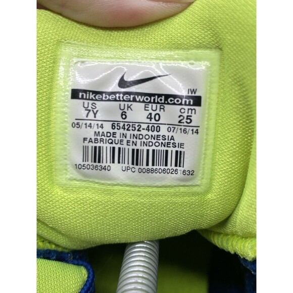 Nike Lunar Hyperdunk 2014 Blue Green Basketball Sneaker Youth Size 7Y 654252-400 - Picture 6 of 7